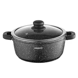 Каструля з кришкою Ardesto Gemini Anzio AR2430GE 22 см 3.1 л чорна - мініатюра 2