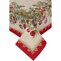 Скатерть гобеленовая Прованс Рождественские игрушки 135×180 см (47033)