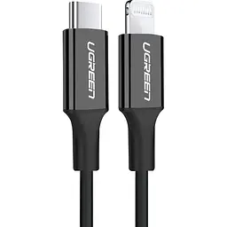 Кабель USB 2.0 Type-C M-Lightning M, 2 м, 3A, Nickel Plating ABS Shell Чорний, US171 UGREEN