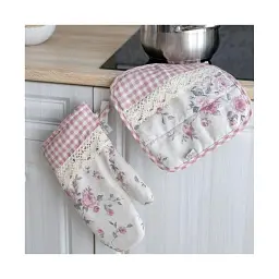 Кухонна прихватка Прованс Bella Троянди/Рожева клiтинка 25x25 см (013515) - мініатюра 4