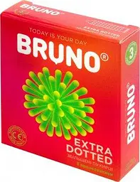 Презервативи Bruno Extra Dotted з великими крапками 3 шт. - мініатюра 2