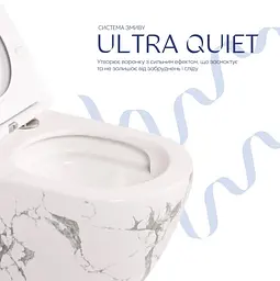 Унітаз підвісний Qtap Robin Ultra Quiet, Marble, з сидінням Slim Duroplast / Soft-close / Quick Release QTROB26MR48998 - мініатюра 4