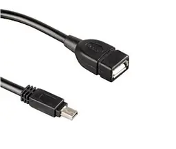 Кабель USB 2.0 AF - miniUSB (5P), 10 см, чорний, Atcom (12822)