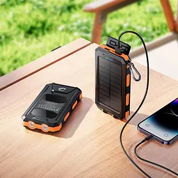 Повербанк Hoco J164 Platinum 8000 mAh із сонячною панелею Black/Orange - мініатюра 6