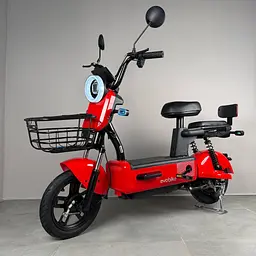 Міський електровелосипед EVOBIKE Nova S 500W з пасажирським сидінням, поворотниками, корзиною та дисплеєм, 48V 12Ah (економний, до 40 км/год), червоного кольору  - мініатюра 9