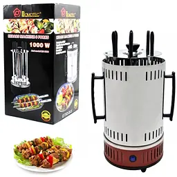 Електрошашличниця Domotec BBQ, на 6 шампурів, потужність 1000 Вт, з обертанням шампурів, з кожухом - мініатюра 4