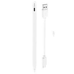 Стилус Hoco GM112 Intelligent anti-lost active capacitive pen with digital display for iPad White - мініатюра 4