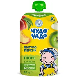 Пюре Чудо-чадо Яблуко-персик без цукру 90 г