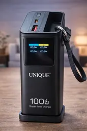 Портативна батарея UNIQUE 60000 mAh Power Bank швидка зарядка LED-дисплей