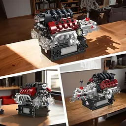 Конструктор двигун Mould King Gran Turismo S Maseratti V8 Engine  моторизований дитячий мотор 787 деталей - мініатюра 6