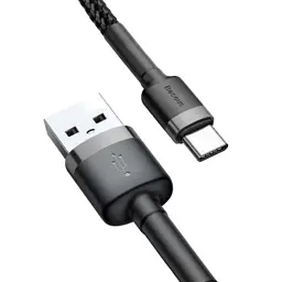 Кабель Baseus cafule Cable USB для Type-C 1 m Gray (CATKLF-BG1) - мініатюра 2
