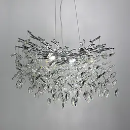 Вишукана срібна люстра DIAMINA з кришталевим камінням | Арт. 33007 CH | Line F - мініатюра 5