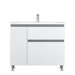 Тумба підлогова AM.PM X - Joy 100 см лівобічна з умывальником (M85-FSL10026-WC10026WG38)