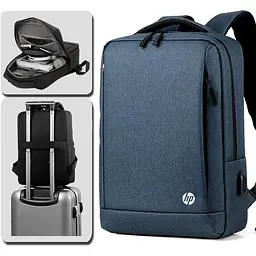 Рюкзак для ноутбука Digital HP 15.6 с USB протиударний синій (IBN010Z2) - мініатюра 3