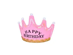 Аксесуар для волосся METR корона рожевий HAPPY BIRTHDAY FG231106025P