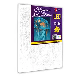 Картина за номерами Santi Зірки під дощем, 40x50см, LED підсвітка (955429) - мініатюра 2