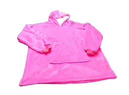 Толстовка Huggle Hoodie з капюшоном і рукавами унісекс двосторонній халат рожевий. - мініатюра 7