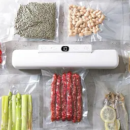 Вакуумний пакувальник для продуктів 60 кПа / Ваккуматор для зберігання продуктів Білий - мініатюра 3