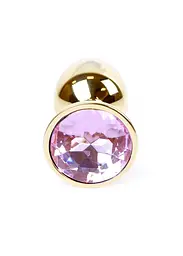 Анальна пробка із кристалом B-Series Jewellery Gold Plug Rose, 7 см, рожевий - мініатюра 2