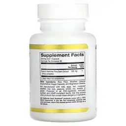 Екстракт кори французької приморської сосни California Gold Nutrition French Maritime Pine Bark Extract Oligopin 100 мг 60 вегетаріанських капсул - мініатюра 2