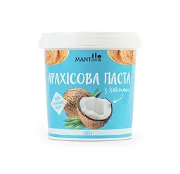 Aрахісова паста з кокосовою стружкою та кокосовим цукром. MANTeca 500г