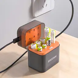 Акумуляторні батареї із зарядним кейсом Xiaomi BSCONN AAA 780mAh + AA 2200mAh 8 шт (TF-CD-010CE) - мініатюра 4