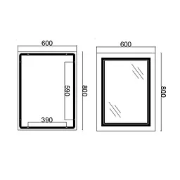 Дзеркало Qtap Cardinal 600x800 з LED-підсвічуванням Touch, з антизапотіванням, з димером температури кольору (3000-6500K) Reverse QT0478C6080 - мініатюра 2