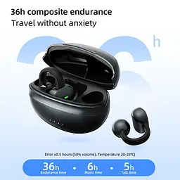 Бездротові спортивні навушники-кліпси Langsdom T9 з шумоподавленням, Bluetooth 5.4 та  IPX5 Чорний - мініатюра 5