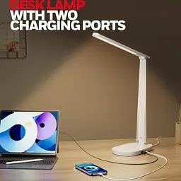 Світлодіодна настільна лампа Honeywell - HWT-H2 SunturaluxTM Дбайливий про обличчя Складаний настільний світильник з USB A+C - мініатюра 4