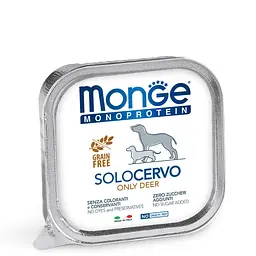 Паштет Monge Dog Solo з свіжого м'яса оленя для собак усіх порід 150 гр