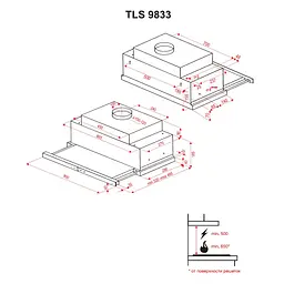 Витяжка телескопічна PERFELLI TLS 9833 W LED Strip - мініатюра 13