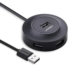 USB-хаб UGREEN USB 2.0 Hub 4 Ports 1m (чорний)