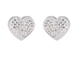 Сережки Xuping TTM Stainless Steel Родій пусети "Сердечка з кристалами" 284009