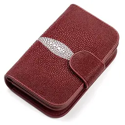 Гаманець жіночий STINGRAY LEATHER 18092 з натуральної шкіри морського ската бордовий