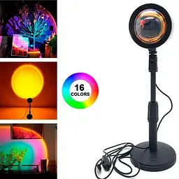 Світильник проекційний RGB з пультом на штативі USB проектор атмосферна лампа UKC Sunset Lamp - мініатюра 9