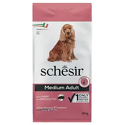 Сухий монопротеїновий корм Schesir Dog Small Adult Ham Шезір для дорослих собак середніх порід з шинкою 12 кг (ШСВСВ12)