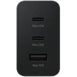 Зарядний пристрій Samsung 2xUSB-С 65W PD PPS/USB-A Black (EP-T6530NBEGEU)