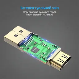 Відеоадаптер Vention перехідник з DisplayPort (DP) штекера на HDMI гніздо 1080p 60 Гц потрібен кабель HDMI зі штекерами на обох кінцях з одночасною передачею аудіо та відео дублювання екрана та розширення робочого столу для Windows / Mac OS / Linux чорний (HBKB0) - мініатюра 6
