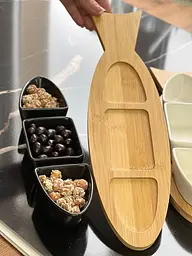 Цукерниця-соусниця 3-секційна 36x10x5,5 см "Чорна рибка" - мініатюра 4