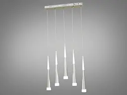 Люстра стельова LED Diasha 3002/5SV, 18W, матовий хром, сучасний стиль для коридору, вітальні, спальні, кухні