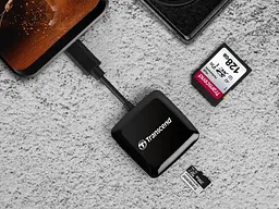 Transcend Кардрідер USB 3.2 Type-C > microSD/SD Чорний - мініатюра 2