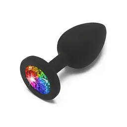 Анальна пробка з райдужним кристалом в основі Toy Joy Rainbow Booty Jewel Small, 7х2.5 см, S