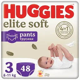 Підгузки Huggies Elite Soft 3 (6-11 кг) Mega 48 шт. (5029053549293)