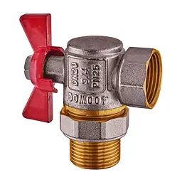 Кран з американкою кутовий, Waterpro WP400-20FMW-L - 3/4" ручка "метелик" червона WP2896 - мініатюра 2
