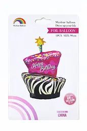 Фольгована кулька Mcolour Balloon торт“Happy Birthday ”90 см наповнення повітрям або гелієм для тематичних вечірок Різнокольоровий - мініатюра 2