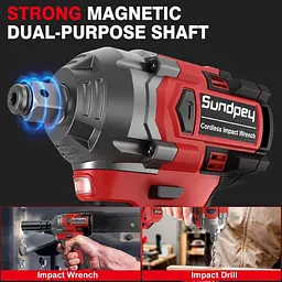 Акумуляторний ударний гайковер Sundpey 650N·m - 21V 1/2-дюймовий безщітковий електричний ударний пістолет з акумуляторною батареєю - мініатюра 4