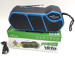 Радіоприймач ліхтар акумуляторний з сонячною панеллю та Bluetooth портативна колонка MP3 USB порт радіо світильник CCLAMP CL-823 блакитний - мініатюра 3