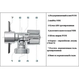 Кран кульовий кутовий Arco 1/2″х 3/4″ DEF728P AntiLime 000004514 - мініатюра 4