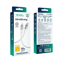 Кабель для подзарядки USB Ridea RC-US42 UltraStrong Type-C to Lightning 30W 10V/3A 1.2 м Белый - миниатюра 3