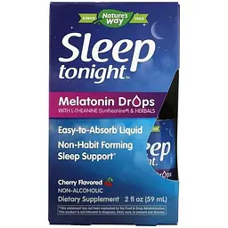 Мелатонін з L-теаніном та травами Nature's Way Sleep Tonight без алкоголю зі смаком вишні 59 мл - мініатюра 2